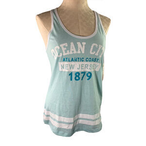Large Exist Women's Seablue Aqua Ocean City NJ Atlantic Coast Tank New